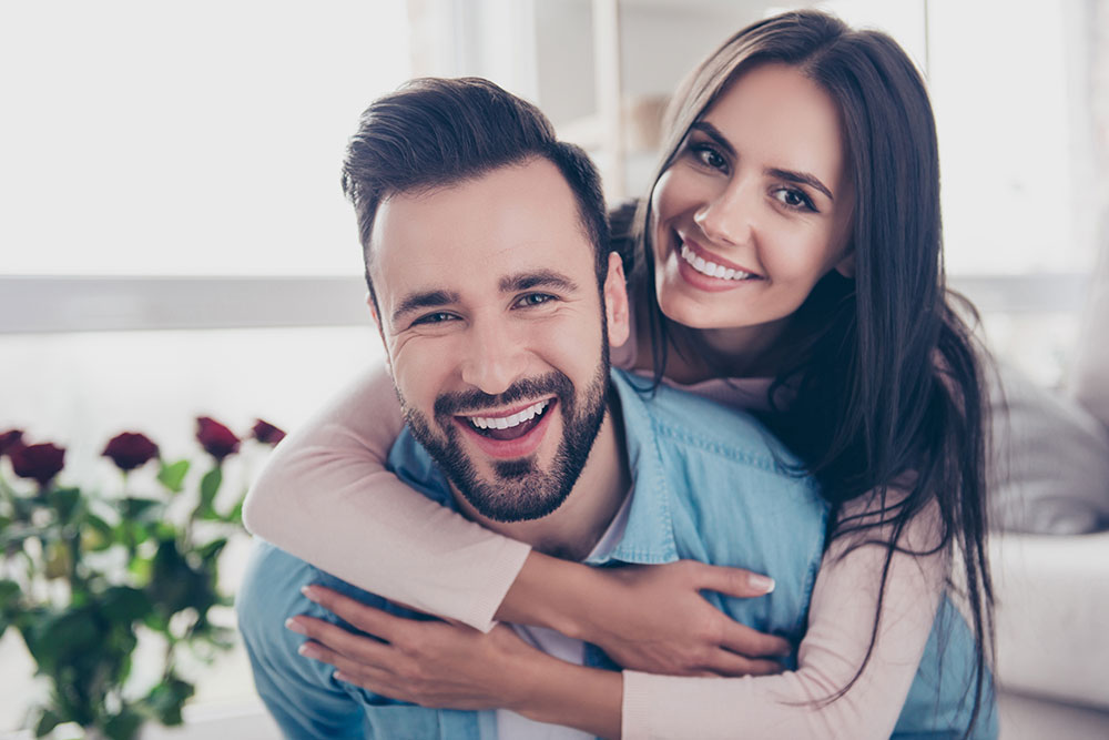 Couple smiling and laughing